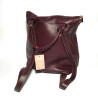 Leather Handbag/Backpack ZIP Aubergine