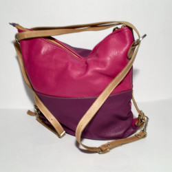 Lederhandtasche/Rucksack Double Pink