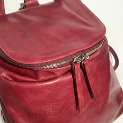 Leather Backpack Taormina dark red