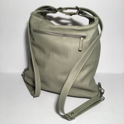 Leather Handbag/Backpack Napoli water green