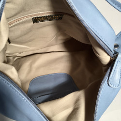 Leather Handbag/Backpack Napoli light blue