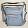 Leather Handbag/Backpack Napoli light blue