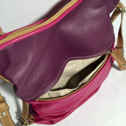 Leather Handbag/Backpack Double Pink