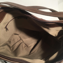 Leather Handbag/Backpack shiny brown