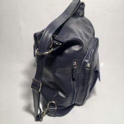 Leather Handbag/Backpack Napoli dark blue