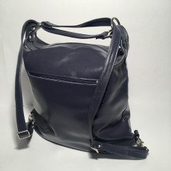 Lederhandtasche/Rucksack Napoli Dunkelblau