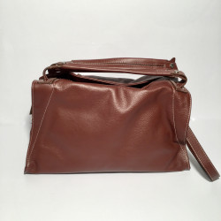 Leather Handbag Sandro aubergine