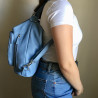 Leather Handbag/Backpack Napoli dark blue