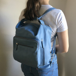 Leather Handbag/Backpack Napoli light brown