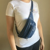Leather Belly Bag Casual Blue