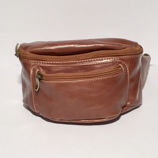 Leather Belly Bag Casual Brown