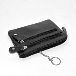 Leder Portemonnaie/Schlüsselnanhänger 3 Zip
