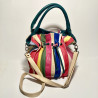 Leather Handbag LOLLOPOP (petroleum-colored handle)