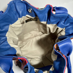 Leather Handbag LOLLIPOP (blue handle)