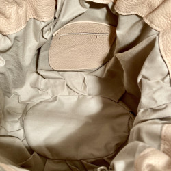 Leather Handbag LOLLIPOP (cream handle)