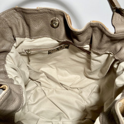 Leather Handbag LOLLIPOP (mud-coloured handle)