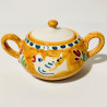 Solimene hand painted sugar bowl with handle
